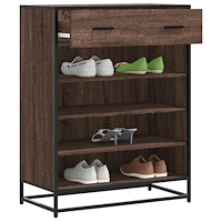 vidaXL Skoskåp brun ek 75x38x97,5 cm konstruerat trä och metall