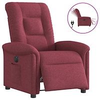 vidaXL Elektrisk reclinerfåtölj vinröd tyg