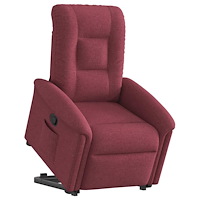 vidaXL Reclinerfåtölj med uppresningshjälp vinröd tyg