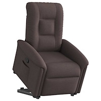 vidaXL Reclinerfåtölj med uppresningshjälp mörkbrun tyg