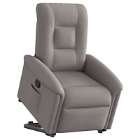 vidaXL Reclinerfåtölj med uppresningshjälp taupe tyg