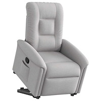 vidaXL Reclinerfåtölj med uppresningshjälp molngrå tyg