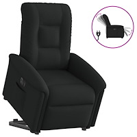vidaXL Elektrisk reclinerfåtölj med uppresningshjälp svart tyg