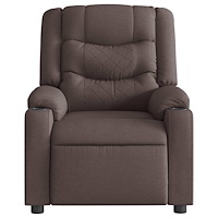 vidaXL Elektrisk massagefåtölj mörkbrun tyg