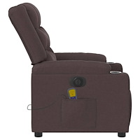 vidaXL Elektrisk massagefåtölj mörkbrun tyg