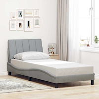 vidaXL Sängram utan madrass ljusgrå 80x200 cm tyg