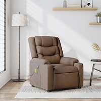 vidaXL Massagefåtölj brun tyg