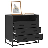 vidaXL Byrå svart 70x41x70 cm konstruerat trä