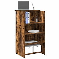 vidaXL Receptionsdisk rökfärgad ek 55x50x103,5 cm konstruerat trä