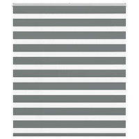 vidaXL Rullgardin zebra mörkgrå 135x150 cm tyg bredd 130,9cm polyester