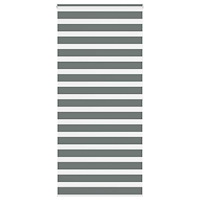 vidaXL Rullgardin zebra mörkgrå 95x200 cm tyg bredd 90,9 cm polyester