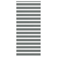 vidaXL Rullgardin zebra mörkgrå 105x200 cm tyg bredd 100,9cm polyester