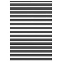 vidaXL Rullgardin zebra svart 165x200 cm tyg bredd 160,9 cm polyester