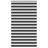 vidaXL Rullgardin zebra svart 120x230 cm tyg bredd 115,9 cm polyester