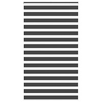 vidaXL Rullgardin zebra svart 135x230 cm tyg bredd 130,9 cm polyester