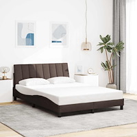 vidaXL Sängram utan madrass mörkbrun 120x200 cm tyg
