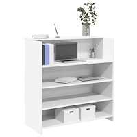 vidaXL Receptionsdisk vit 100x50x103,5 cm konstruerat trä