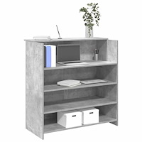 vidaXL Receptionsdisk betonggrå 100x50x103,5 cm konstruerat trä