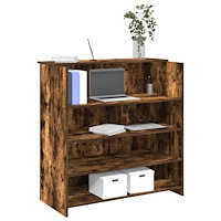 vidaXL Receptionsdisk rökfärgad ek 100x50x103,5 cm konstruerat trä