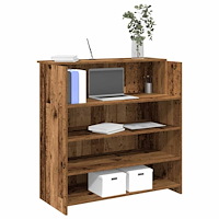 vidaXL Receptionsdisk åldrat trä 100x50x103,5 cm konstruerat trä