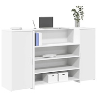 vidaXL Receptionsdisk vit 180x50x103,5 cm konstruerat trä
