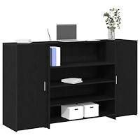 vidaXL Receptionsdisk svart ek 180x50x103,5 cm konstruerat trä