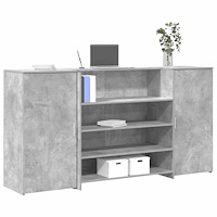 vidaXL Receptionsdisk betonggrå 200x50x103,5 cm konstruerat trä