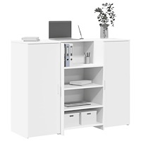 vidaXL Receptionsdisk vit 135x50x103,5 cm konstruerat trä
