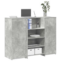vidaXL Receptionsdisk betonggrå 135x50x103,5 cm konstruerat trä