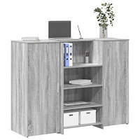 vidaXL Receptionsdisk grå sonoma 135x50x103,5 cm konstruerat trä