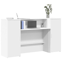 vidaXL Receptionsdisk vit 180x50x103,5 cm konstruerat trä