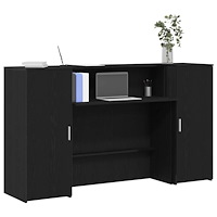 vidaXL Receptionsdisk svart ek 180x50x103,5 cm konstruerat trä