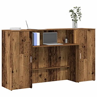 vidaXL Receptionsdisk åldrat trä 180x50x103,5 cm konstruerat trä