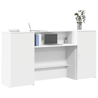 vidaXL Receptionsdisk vit 200x50x103,5 cm konstruerat trä