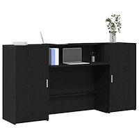 vidaXL Receptionsdisk svart ek 200x50x103,5 cm konstruerat trä