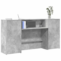 vidaXL Receptionsdisk betonggrå 200x50x103,5 cm konstruerat trä