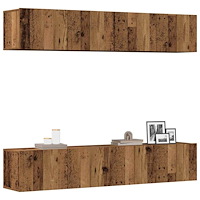 vidaXL Väggmonterade TV-skåp 4 st åldrat trä konstruerat trä
