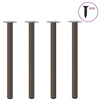 vidaXL Soffbordsben 4 st naturstål 72-74 cm stål