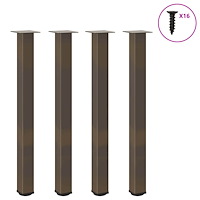 vidaXL Soffbordsben 4 st naturstål 90-92 cm stål