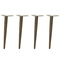 vidaXL Soffbordsben koniska 4 st naturstål 42-43 cm stål