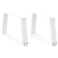 vidaXL Matbordsben V-formade 2 st vit 50x(30-31,3) cm stål