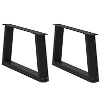 vidaXL Matbordsben V-formade 2 st svart 60x(30-31,3) cm stål