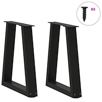 vidaXL Soffbordsben V-formade 2 st svarta 28x(42-43,3) cm stål