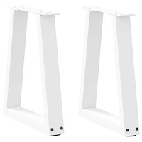 vidaXL Matbordsben V-formade 2 st vit 28x(42-43,3) cm stål