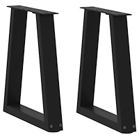 vidaXL Matbordsben V-formade 2 st svart 38x(42-43,3) cm stål