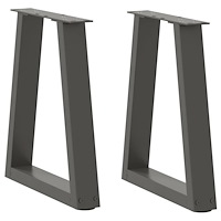 vidaXL Soffbordsben V-formade 2 st antracit 38x(42-43,3) cm stål
