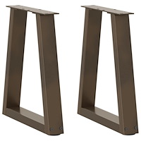 vidaXL Matbordsben V-formade 2 st naturstål 38x(42-43,3) cm stål