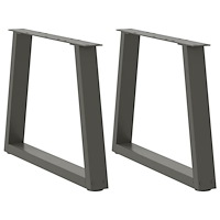 vidaXL Matbordsben V-formade 2 st antracit 50x(42-43,3) cm stål