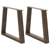 vidaXL Soffbordsben V-formade 2 st naturstål 50x(42-43,3) cm stål