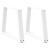 vidaXL Matbordsben V-formade 2 st vit 60x(42-43,3) cm stål